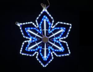 Snowfall Star 1, 70cm x 61cm, WH & BL LED with chasing effect, 230v