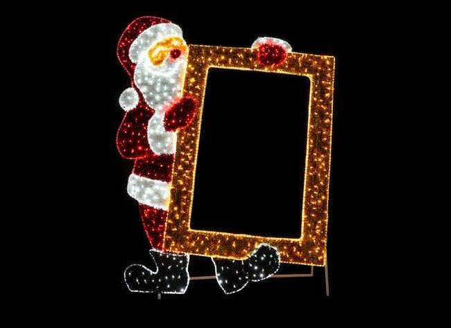 270cm x 217cm Lit Santa Picture Frame Photo Opportunity, 230v with 1.5mtr cable