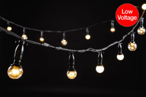 String Lite®QF LV+, 18 E14 sockets, 6m, black cable, 36V Bulbs Not Included
