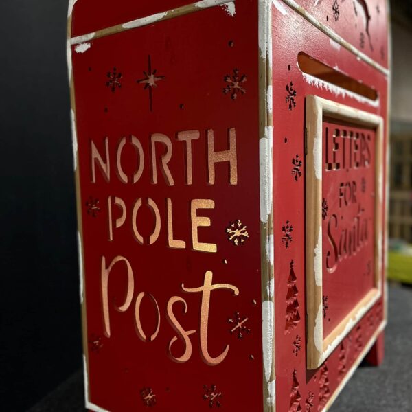 111cm red and white LETTERS FOR SANTA post box - Image 4