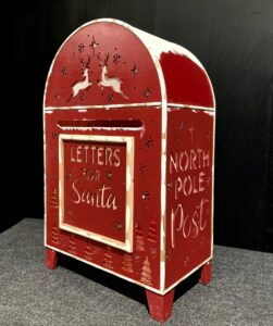 111cm red and white LETTERS FOR SANTA post box