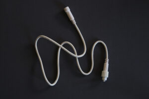 QF Extension cable, 1m, white rubber cable