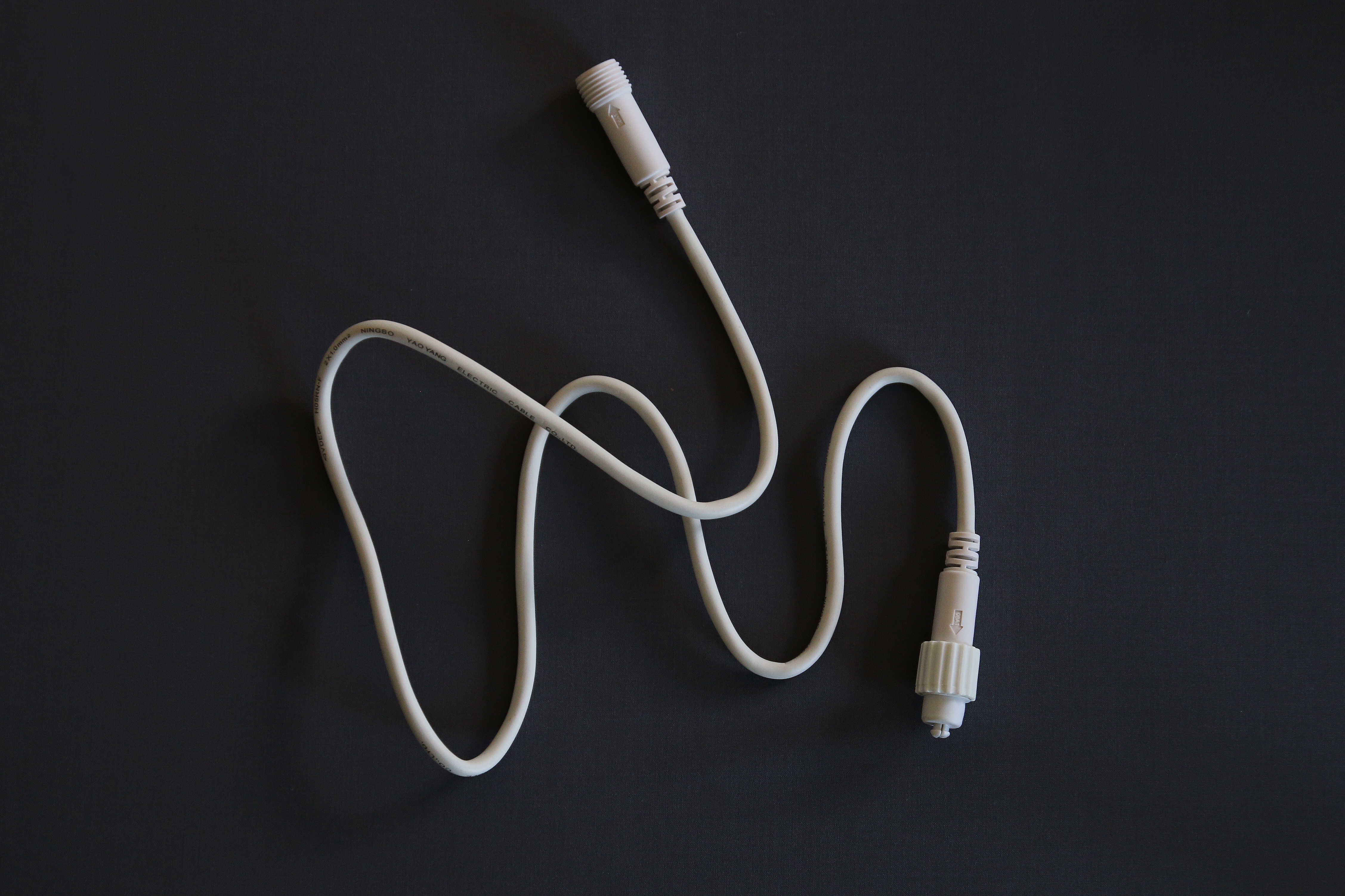 QF Extension 1m white Rubber cable