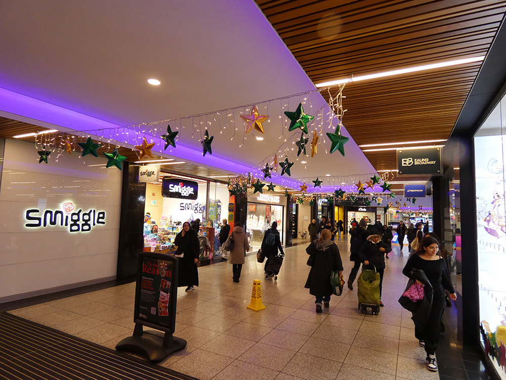 Ealing Broadway Shopping Centre Christmas Lights internal