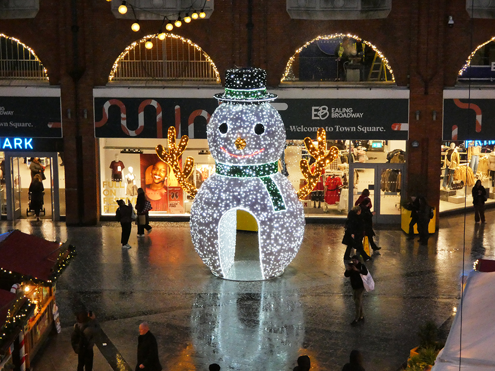 Ealing Broadway Shopping Centre Christmas Lights Snowman