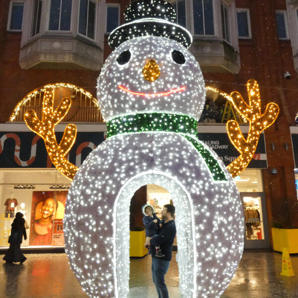 Ealing Broadway Shopping Centre Christmas Lights Snowman Photo Op