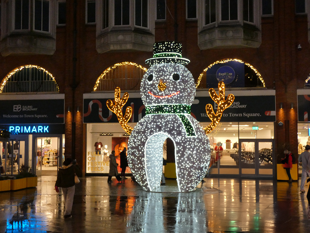 Ealing Broadway Shopping Centre Christmas Lights snowman