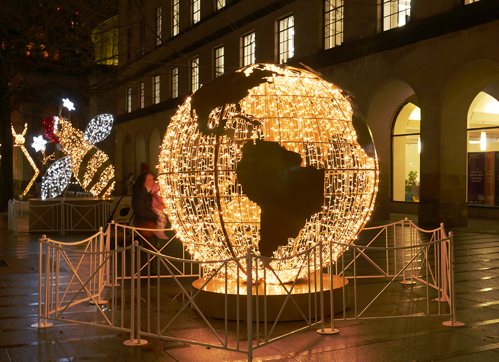 Manchester New Globe Light Sculpture