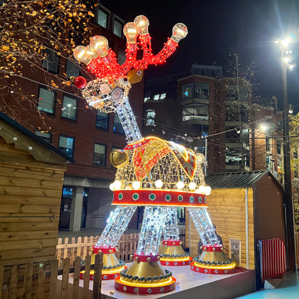 Manchester Reindeer Light Sculpture
