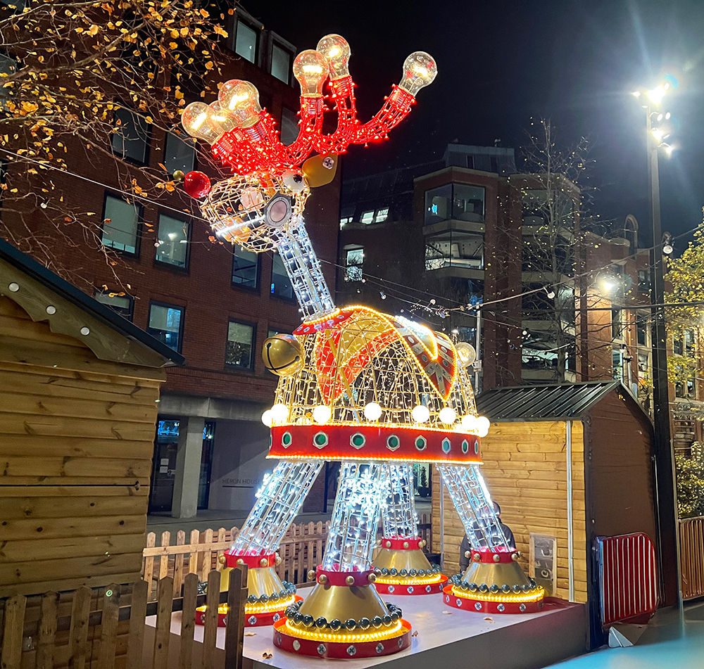 Manchester Reindeer Light Sculpture