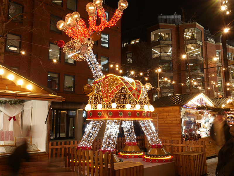 Manchester Reindeer Christmas Light Sculpture