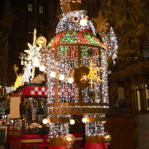Manchester Snowman Light Sculpture