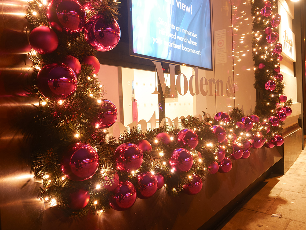 Moco Museum Christmas Lights close up of garlands