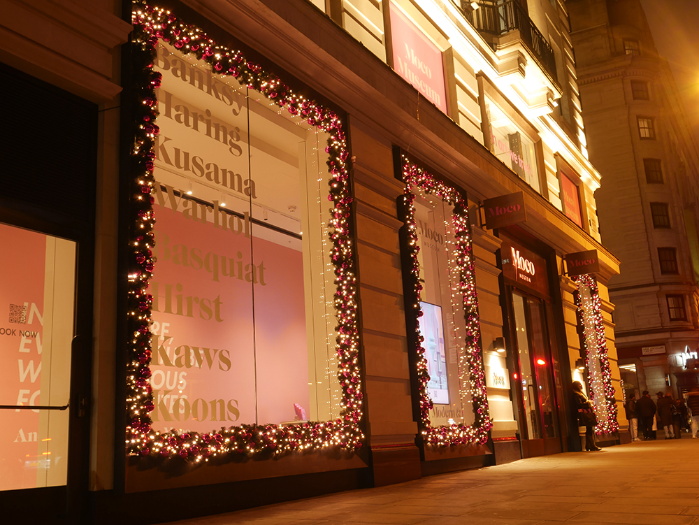 Moco Museum Christmas Lights side shot