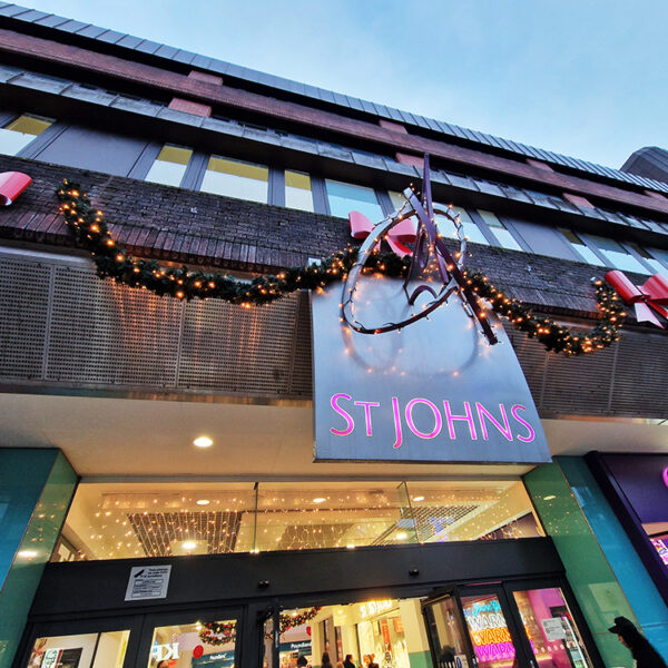 St Johns Shopping Centre Leeds Christmas Lights Entrance