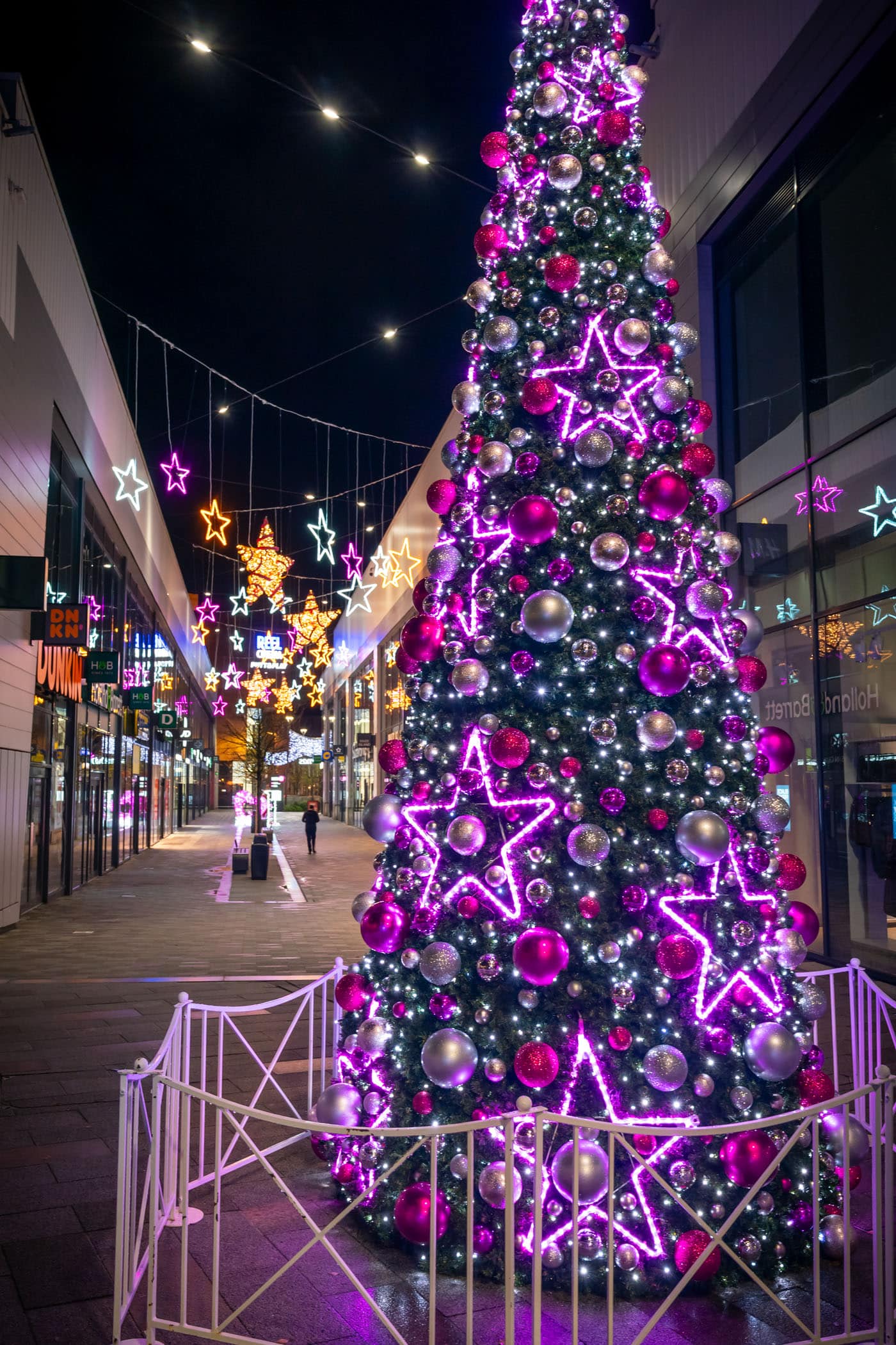 Riverside Rochdale Christmas Lights close up of Christmas Tree
