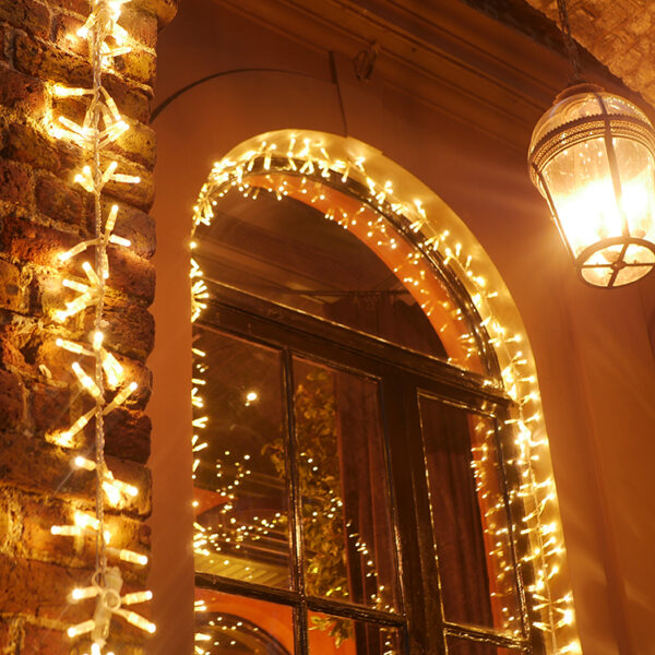 The Belvedere Restaurant Christmas Lighting Close Up Entrance