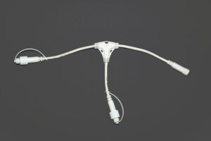 QF Divider cable with 2 outlets, white rubber cable