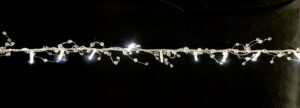 Clear Crystal String Lite® 4m, LEDwh w/wh Flash, transparent pvc cable