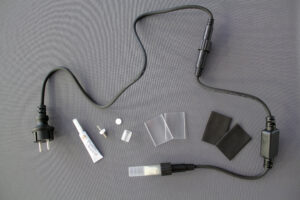 Rope Light 230v Mains Connection Set, AC/DC Adapter, 13amp Plug + Glue + Shrink Tube +EndCap