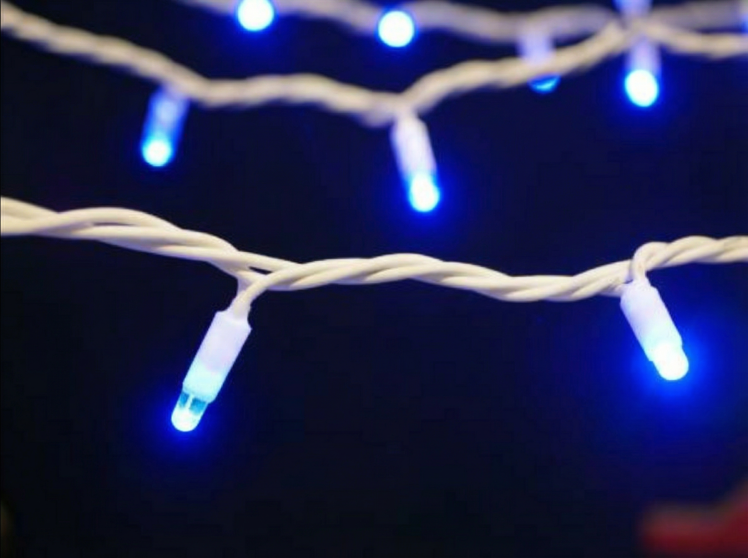 String Lite® 20m,LEDbl, white rubber cable