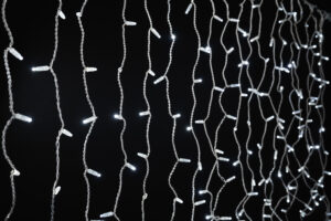 Drape Lite®, LEDwh w/wh Flash, 2m x 1,5m, transparent PVC cable