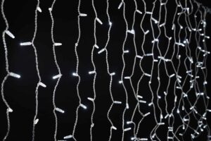 Drape Lite®, LEDwh w/wh Flash, 2m x 1,5m, transparent PVC cable