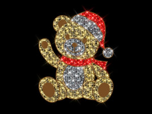 161-104 Waving Teddy, 164x200cm, 36v