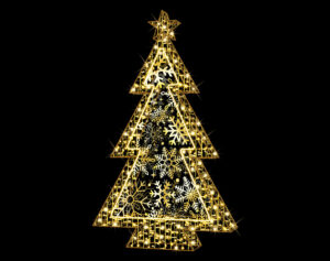 161-080 Golden snowflake tree 140x230x30cm