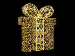 161-108 Golden snowflake gift 170x195x25cm