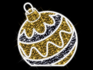 Warm & Cool White Floor Standing Bauble, 170x160cm, 24v, 5m Power Cord, IP65 Plug