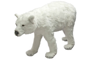 130cm Large Display Polar Bear with White Faux Fur