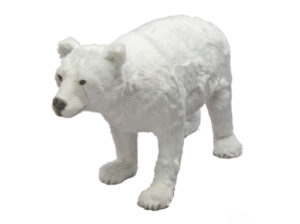 100cm display polar bear with white faux fur