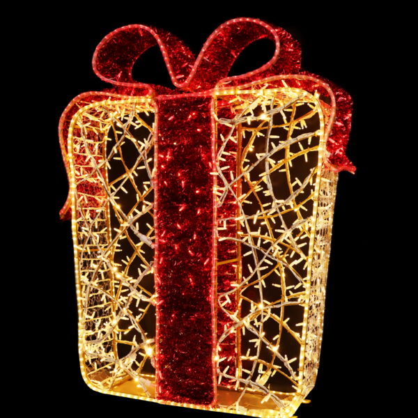 Gift with Bow, 150x25x120cm, Bow=9Static to 1flash LED, 36v - Image 5