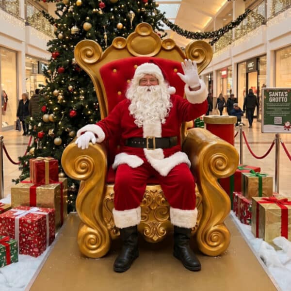 santa chair prop in shopping centre