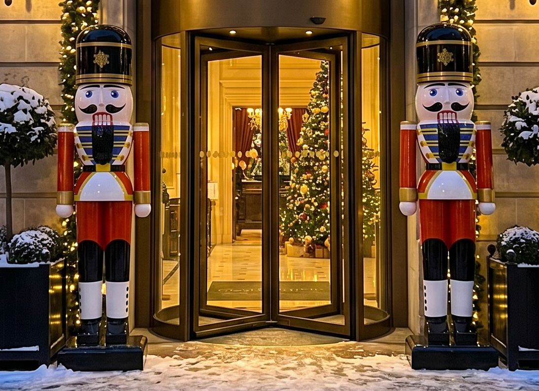 Nutcracker Christmas Props outside Hotel