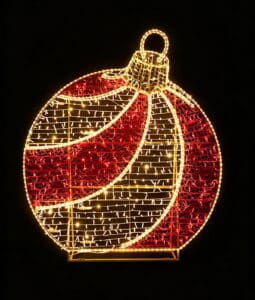 Christmas Bauble Red and warm white 160x180cm, 36v