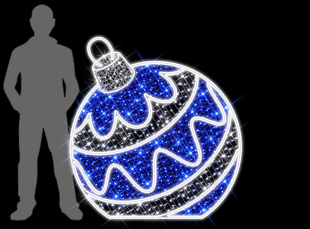 Blue cool white illuminated Christmas motif