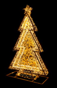 Golden snowflake tree 140x230x30cm