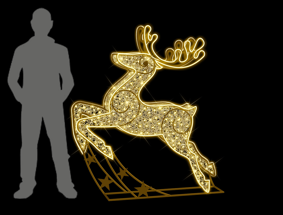 Dasher Reindeer Warm White, 163x25x180cm, 24v - Image 2