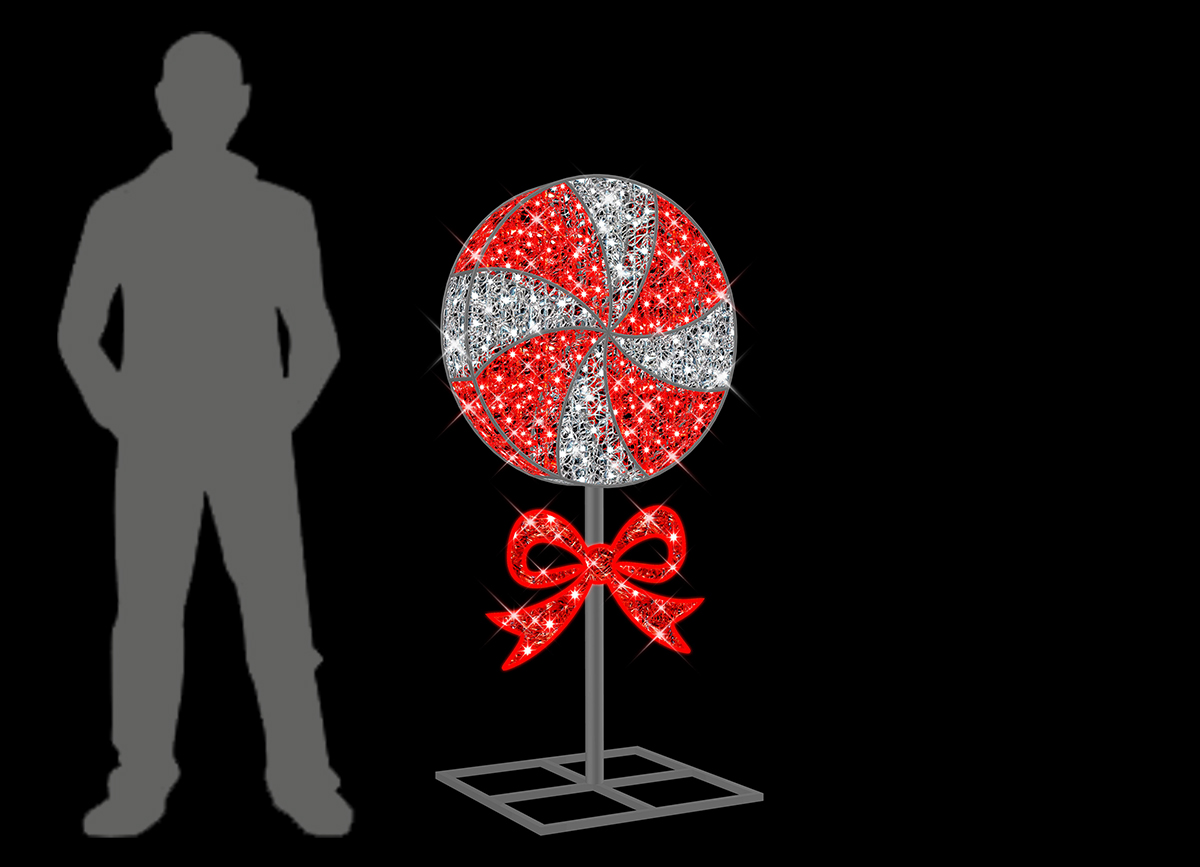 Candy LolliPop with Base, 80x15x160cm, 24v, 5m Power Cord, IP65 Plug - Image 2