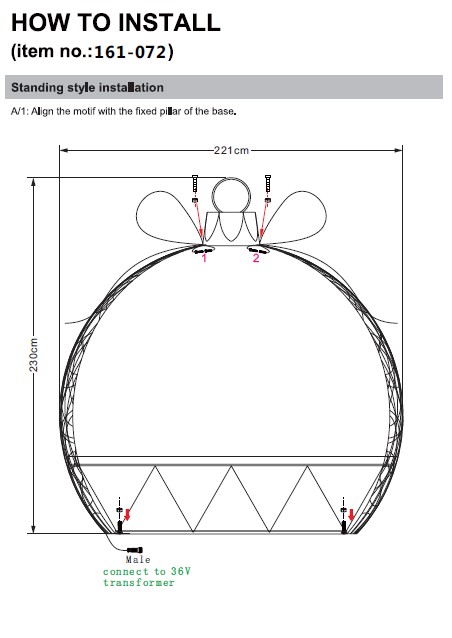 Bauble photo op with seat 230x220x86cm - Image 3
