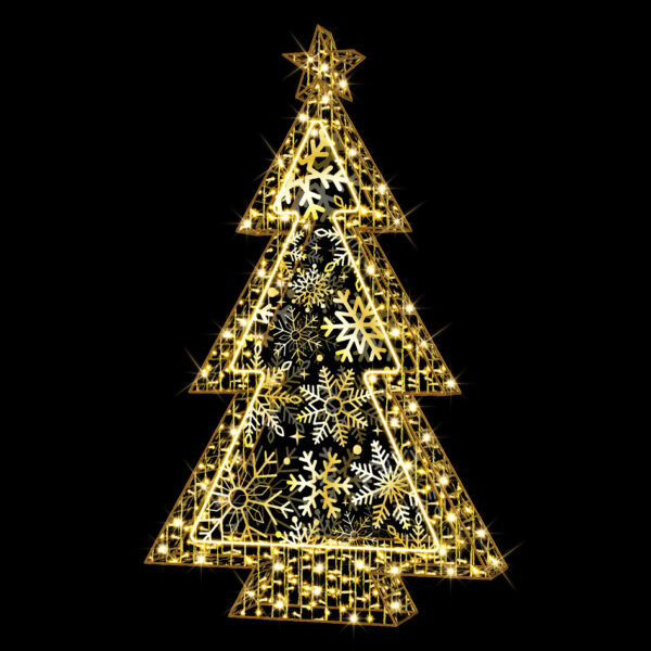 Golden snowflake tree, 140x230x30cm - Image 6