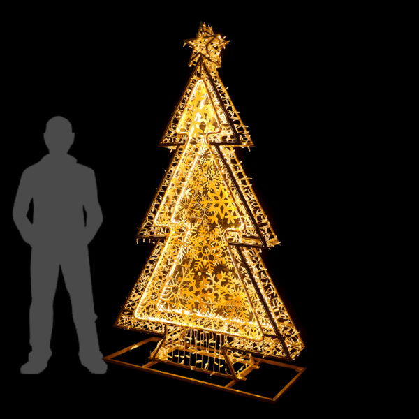 Golden snowflake tree, 140x230x30cm - Image 7