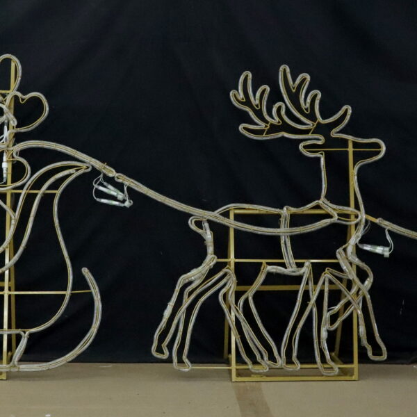 Santa, Sleigh & Two Reindeers, 350x125cm, 36v - Image 4