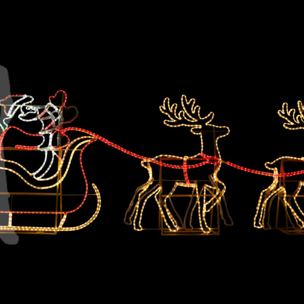 Santa, Sleigh & Two Reindeers, 350x125cm, 36v - Image 5