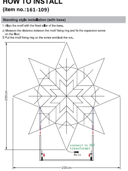 Christmas star 200x200x30cm - Image 5