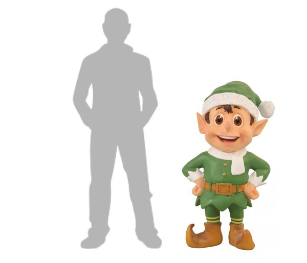 Standing Santa Elf (Green), 50x50x90cm - Image 6