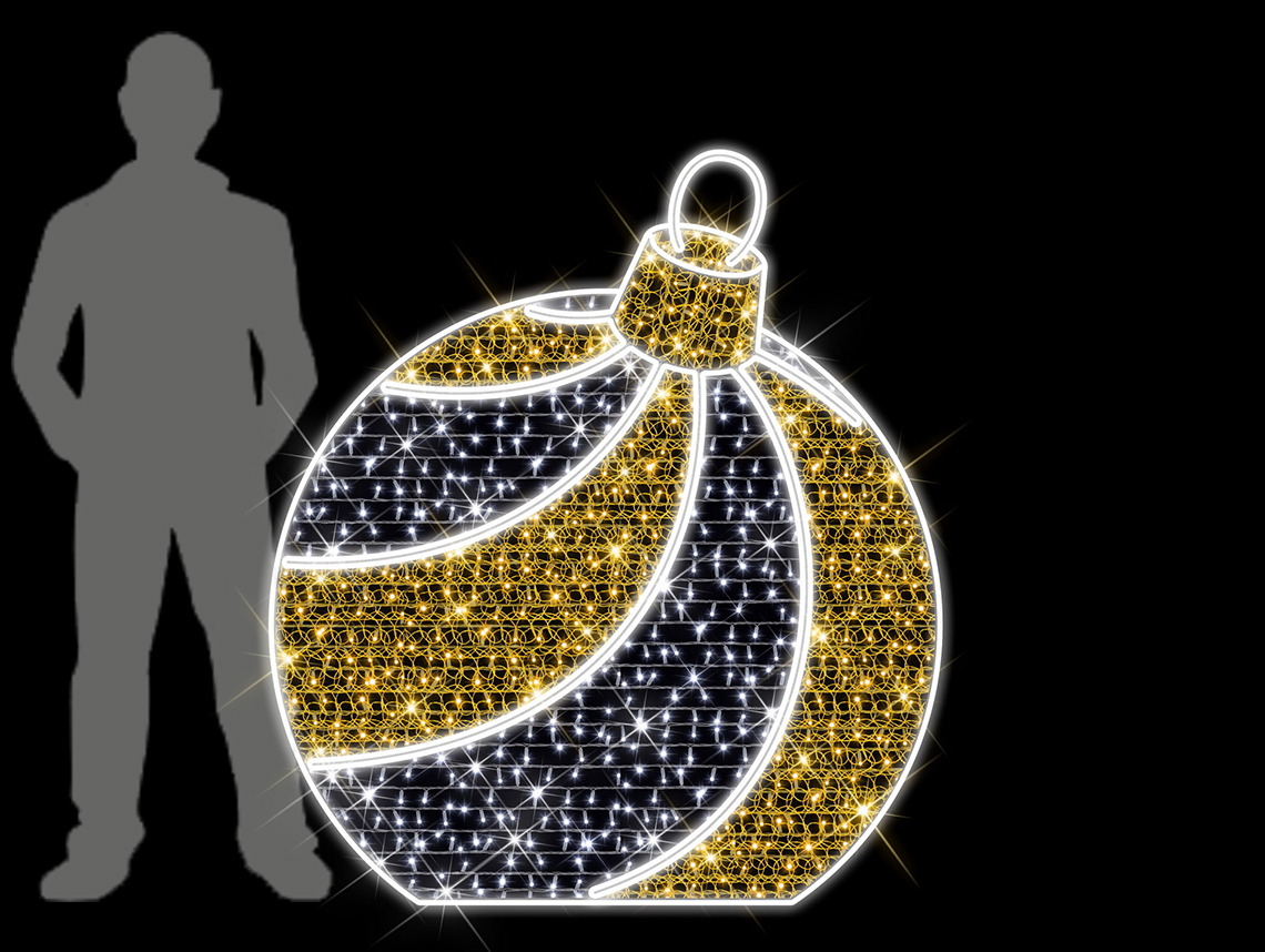 Warm & Cool White Floor Standing Bauble Swirl, 180x5x160cm, 24v - Image 2