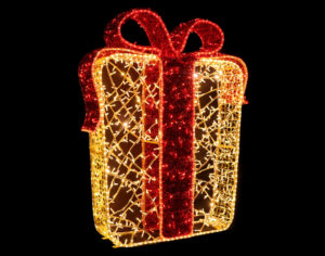 Gift with Bow, 150x25x120cm, Bow=9Static to 1flash
